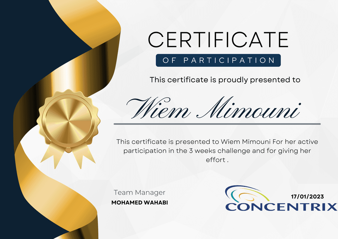 Participation Certificate
