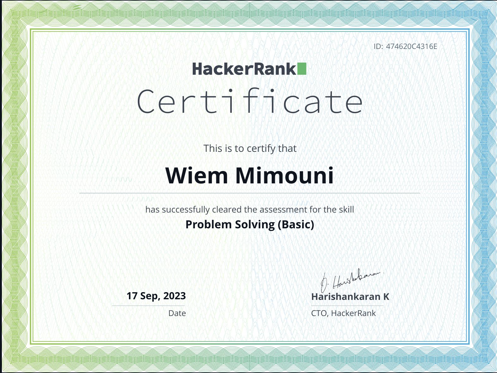 development certificate word